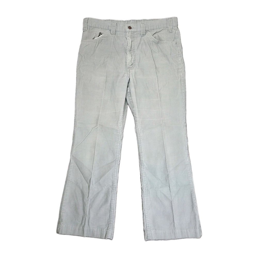 Vintage Levis 547 Corduroy Pants Mens 36x29*hemmed Gray Flare 70s 80s USA Talon